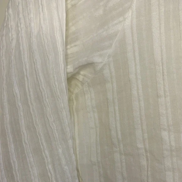 Cali by Cali Dreaming 100% Cotton Pleated Long Sleeve Kaya Shirt Pure White Med - Picture 5 of 11